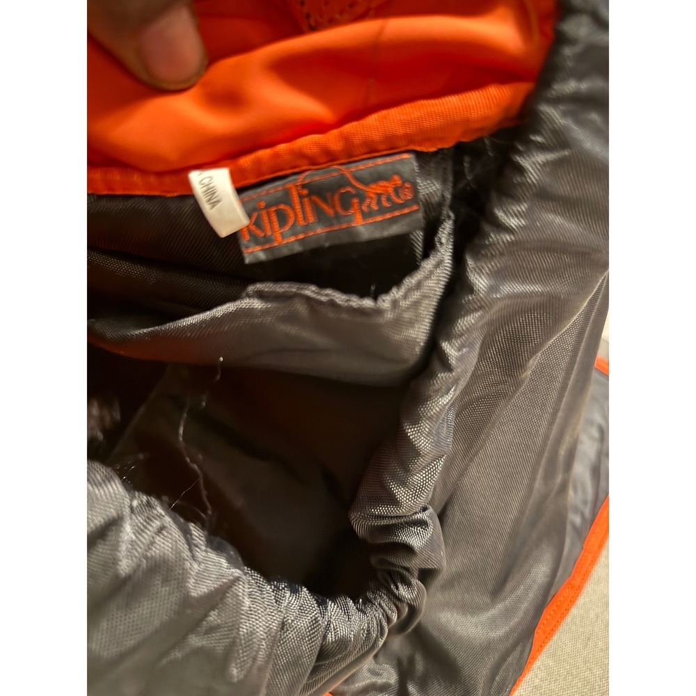 Kipling Hacker Backpack Orange Nylon Drawstring T… - image 5